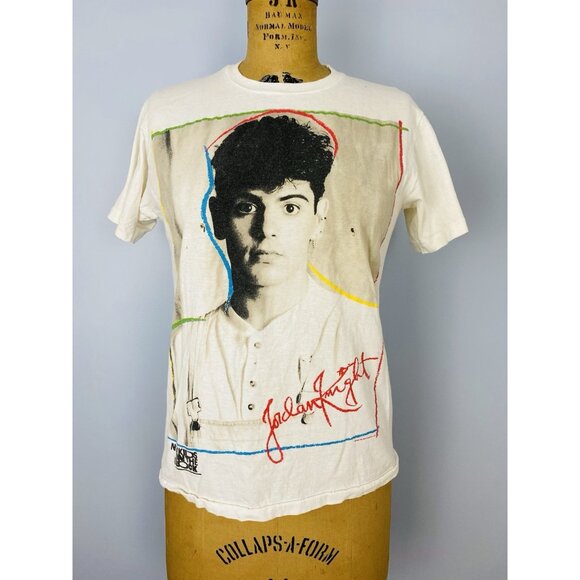 Vintage 1989 NKOTB Jordan Knight New Kids On The Block T-shirt Size M Thrashed - Picture 1 of 13